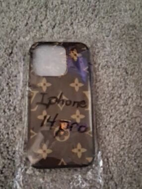 iPhone 14 Pro Compatible Brown Designer-Style Phone Case